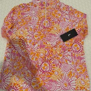 Women’s Pink & Yellow Sun-Print SPF Sz L